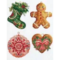 Jouets de Noël sur la toile plastique "Décorations d'hiver" 10x12cm SJK043