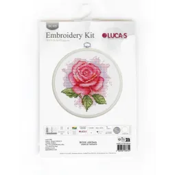 Набор для вышивания крестиком с пяльцами "Аромат розы" 9 x 9,5 см SBC105