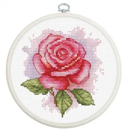 Kryželiu siuvinėjimo rinkinys su lanku „Rose Aroma“ 9 x 9,5 cm SBC105