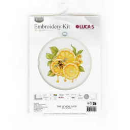 Kreuzstich-Set mit im Lieferumfang enthaltenem Reifen "The Lemon Juice" 12 x 12 cm SBC234