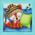 Diamond painting kit "Sleepy litte fox" 15*15 cm AM1573