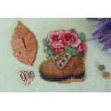 Beaded embroidery on wooden base "Garden beauty" SO-097