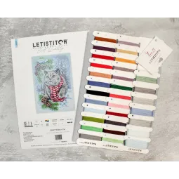 Kit de point de croix "Chat d'hiver" 19x28cm SLETIL8997