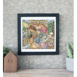 Skaičiuotas kryželiu siuvinėjimo rinkinys "Home Library" 35x32cm SLETIL8084