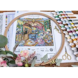 Counted cross stitch kit "Home Library"  35x32cm SLETIL8084