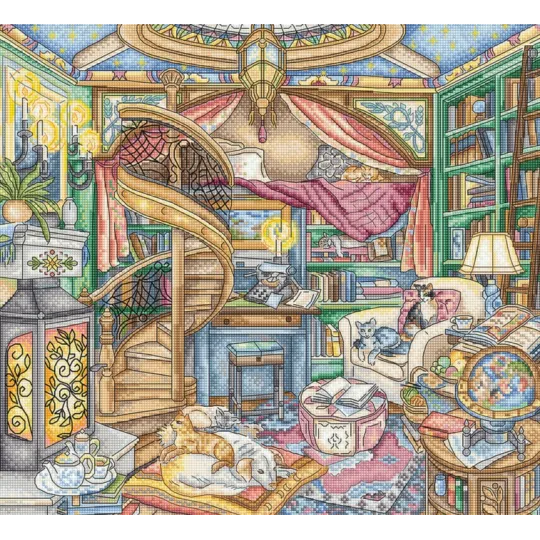 Набор для вышивания крестом "Home Library" 35x32см SLETIL8084