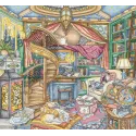 Counted cross stitch kit "Home Library"  35x32cm SLETIL8084