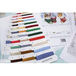 Kit de point de croix compté "Snowy Kitties" 24x24cm SLETIL8087