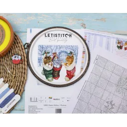 Gezählter Kreuzstichpackung "Schneekätzchen" 24x24cm SLETIL8087