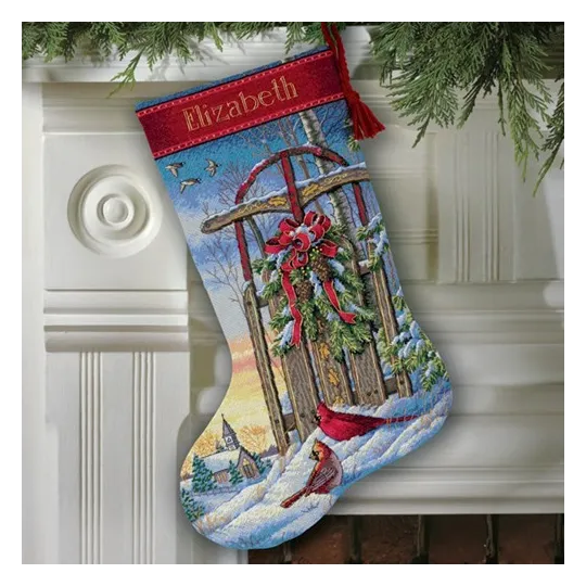 Christmas Sled Stocking  D08819