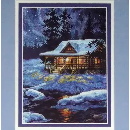 Cross stitch kit Moonlit Cabin D65007