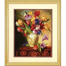 Cross stitch kit Parrot Tulips 30,4 x 38,1cm D70-35305