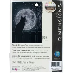 Kit de point de croix "Chat lune noire" D70-65212