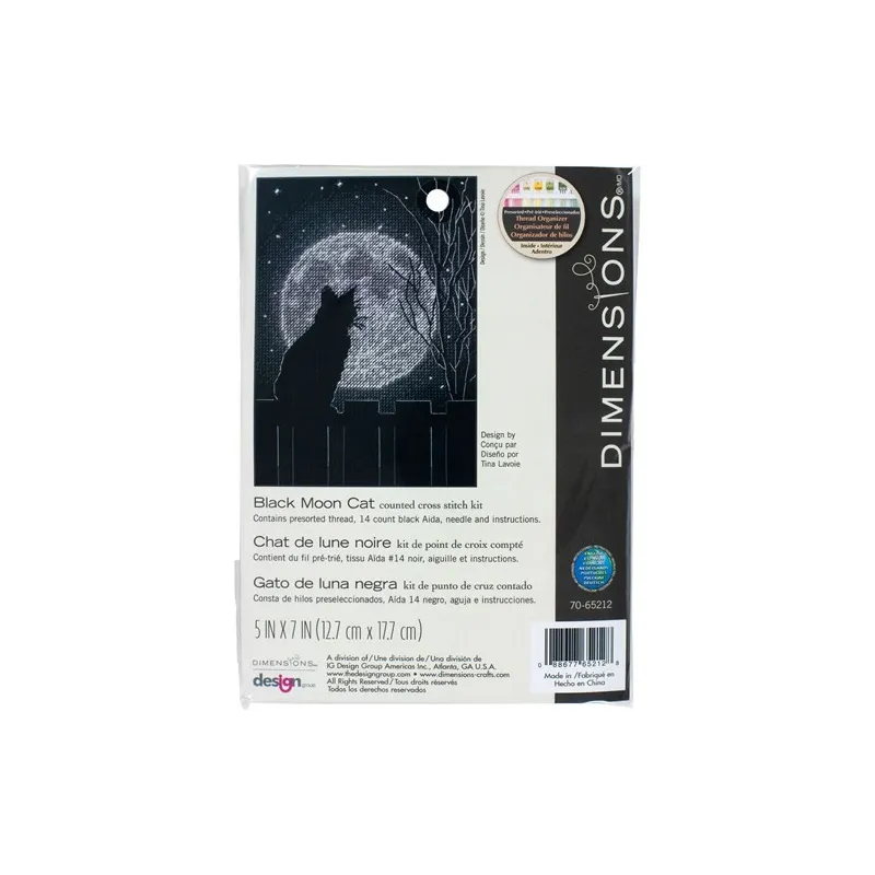 Kit de point de croix "Chat Lune Noire" D70-65212