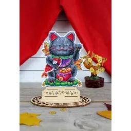 Kryželiu siuvinėjimo rinkinys "Juoda maneki-neko" SR-920