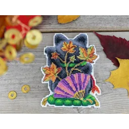 Kryželiu siuvinėjimo rinkinys "Juoda maneki-neko" SR-920