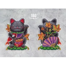 Kryželiu siuvinėjimo rinkinys "Juoda maneki-neko" SR-920