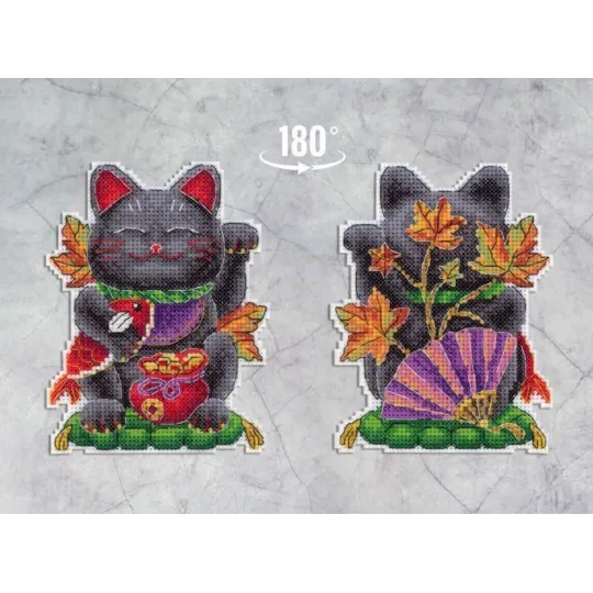 Kreuzstichset „Schwarze Maneki-Neko“ SR-920