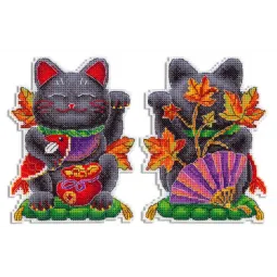 Kreuzstich-Set "Schwarze Maneki-Neko" SR-920