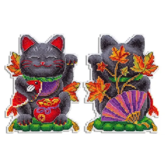 Siuvinėjimo kryželiu rinkinys "Black maneki-neko" SR-920