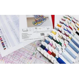 Zählkreuzstich-Set "Winterliches Stadthaus-Strumpf" 24,5x37cm SLETIL8085