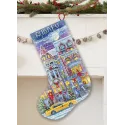 Counted cross stitch kit "Winter Townhouse Stocking"  24,5x37cm SLETIL8085