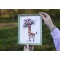 Cross stitch kit "Giraffe Rose" 12.3x18.5 cm S/VK073
