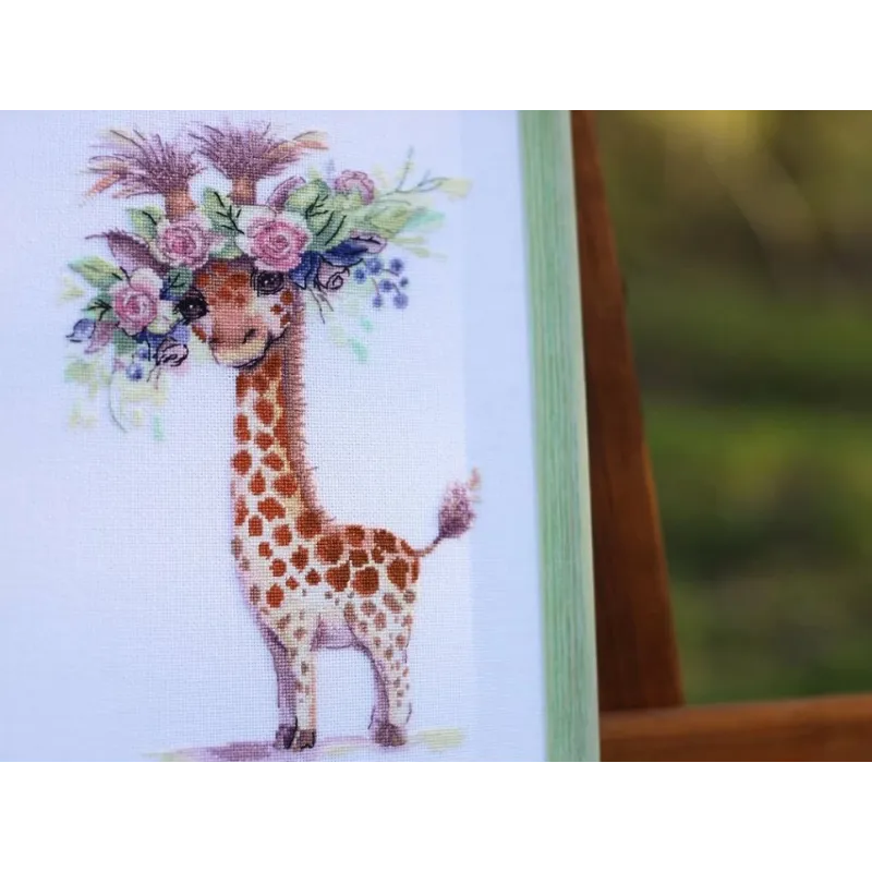 Cross stitch kit "Giraffe Rose" 12.3x18.5 cm S/VK073
