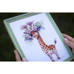 Kreuzstich-Set "Giraffe Rose" 12.3x18.5 cm S/VK073