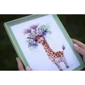 Cross stitch kit "Giraffe Rose" S/VK073