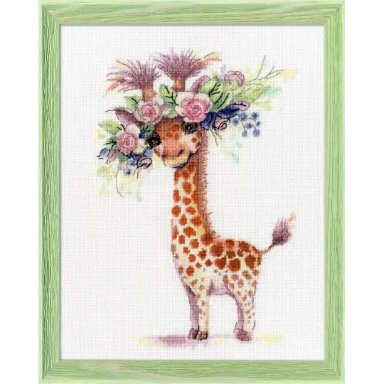 Kreuzstich-Set "Giraffe Rose" 12.3x18.5 cm S/VK073
