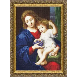 Siuvinėjimo kryželiu rinkinys "Madonna su vynuogėmis" 47,4x34,1 cm S/MK030