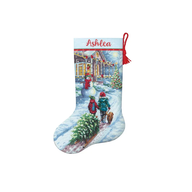 Kit de point de croix. Chaussette Tradition de Noël 40,6 cm D70-08995