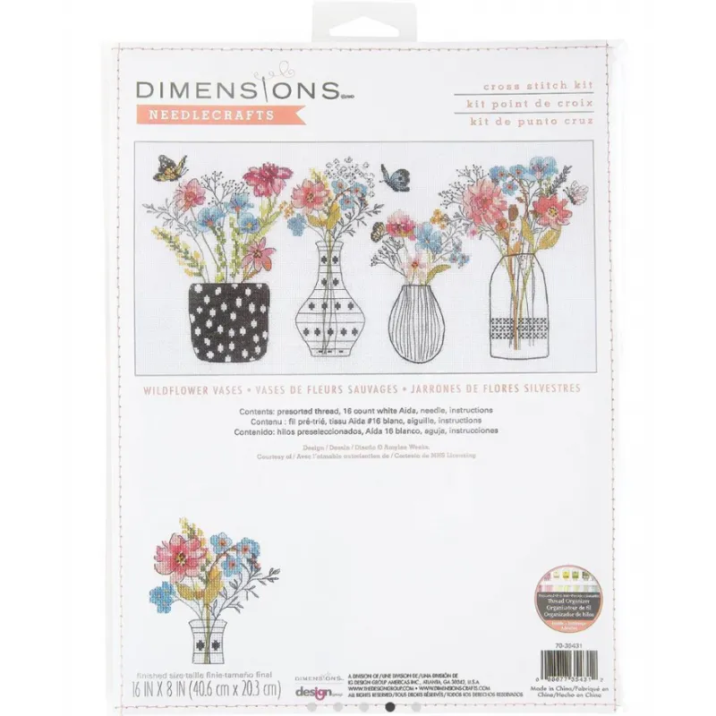 Cross stitch kit "Wildflower vases" D70-35431