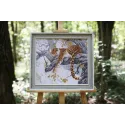 (C) Kit de point de croix compté "Léopard sur un arbre" S / DZH047