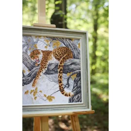 (C) Kreuzstich-Set mit Zählmuster „Leopard auf einem Baum“ S/DZH047