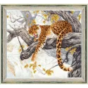 (C) Kreuzstich-Set mit Zählmuster „Leopard auf einem Baum“ S/DZH047
