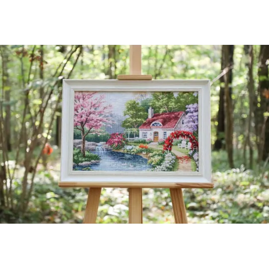 (C) Kreuzstich-Set „Blumenecke“ mit Zählmuster S/LP069