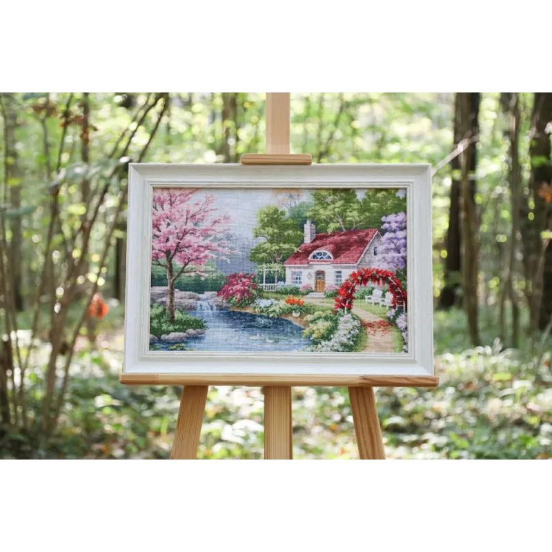 (C) Kreuzstich-Set „Blumenecke“ mit Zählmuster S/LP069