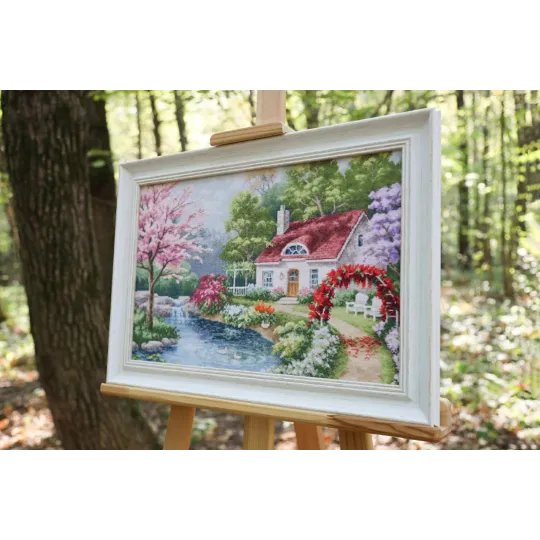 (C) Kreuzstich-Set „Blumenecke“ mit Zählmuster S/LP069