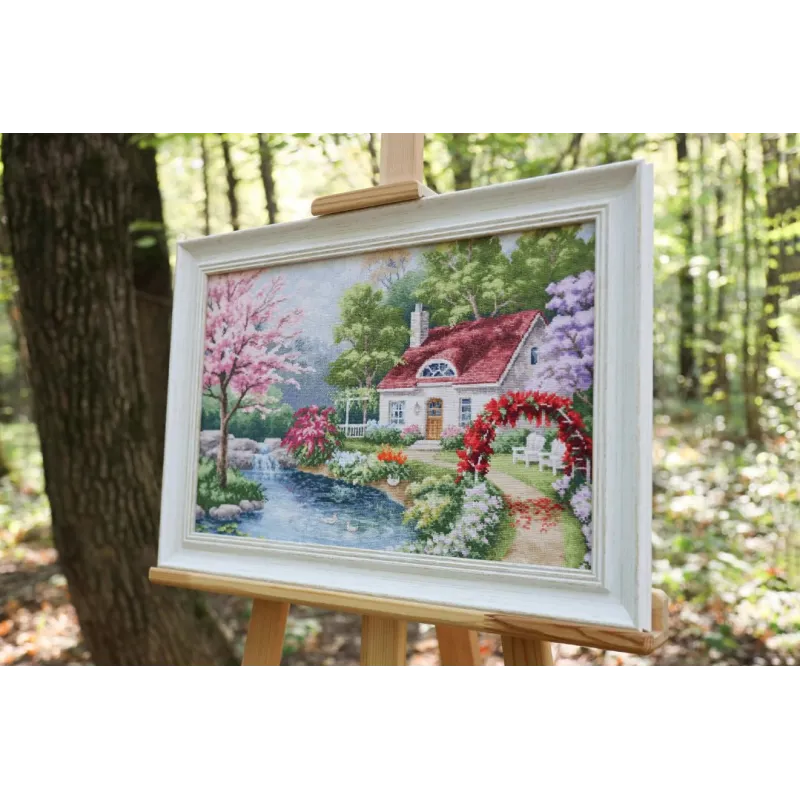 (C) Kreuzstich-Set „Blumenecke“ mit Zählmuster S/LP069