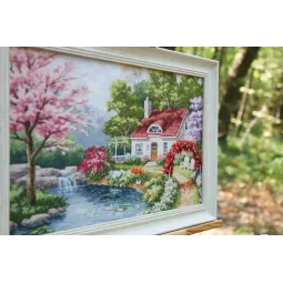 (C) Kreuzstich-Set „Blumenecke“ mit Zählmuster S/LP069