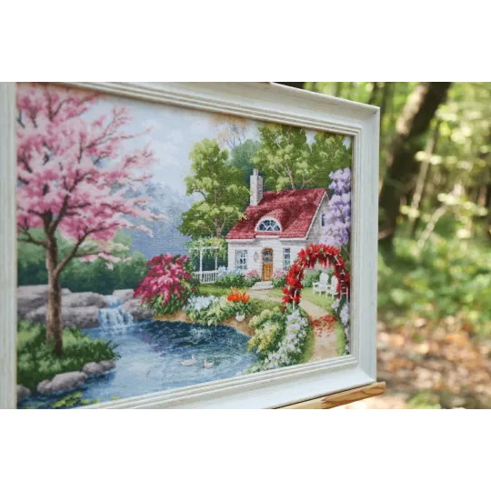 (C) Kreuzstich-Set „Blumenecke“ mit Zählmuster S/LP069