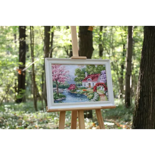 (C) Kreuzstich-Set „Blumenecke“ mit Zählmuster S/LP069