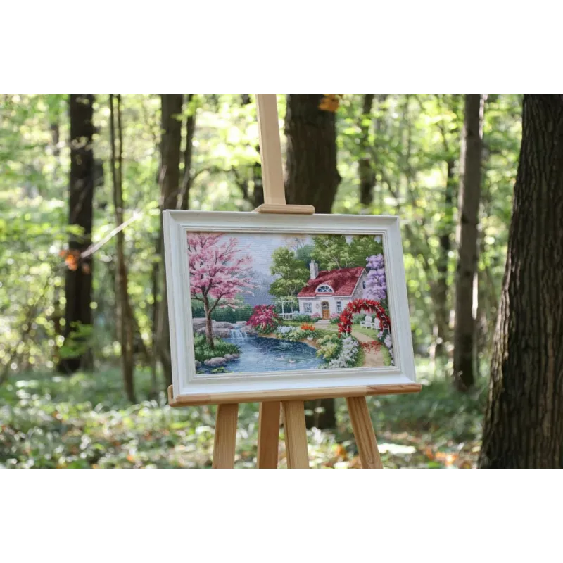 (C) Kreuzstich-Set „Blumenecke“ mit Zählmuster S/LP069