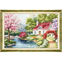 (C) Kreuzstich-Set „Blumenecke“ mit Zählmuster S/LP069