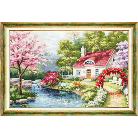 (C) Kreuzstich-Set „Blumenecke“ mit Zählmuster S/LP069