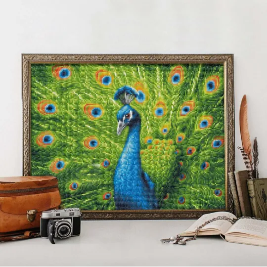 Diamond Painting Kit Schöner Pfau 40x30 cm AM1801