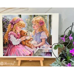 Kit de point de croix compté "The Teaparty" 31x37 SK242