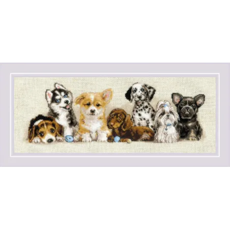 Cross stitch kit "Puppies" 40x15 SR2221